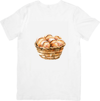 Thumbnail for Bread Basket T-Shirt | Watercolor Fresh Rolls Graphic Tee | Baker Foodie Gift