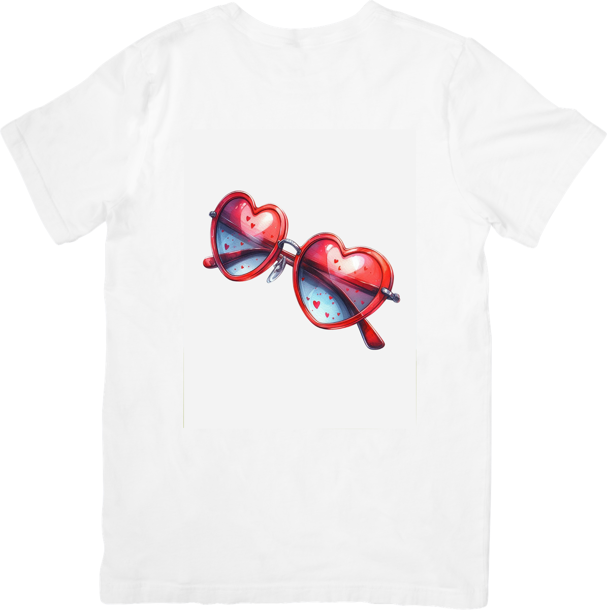 Heart Sunglasses T-Shirt | Cute Red Heart Shades Graphic Tee | Retro Summer Gift