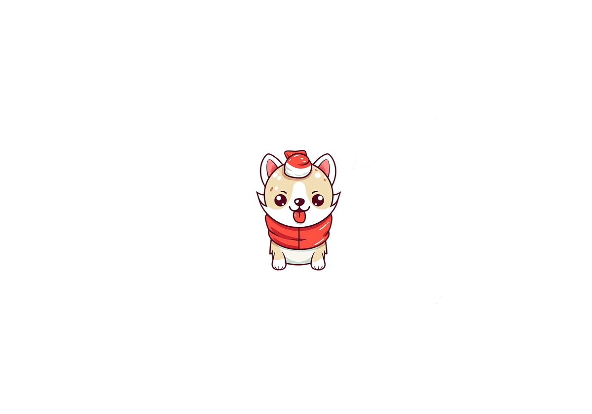 Kawaii Corgi Throw Pillow | Cute Puppy Red Scarf Decorative Pillow | Kids Room Gift