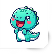 Thumbnail for Cute Baby Dinosaur Sticker | Kawaii Green T-Rex Vinyl Decal | Kids Cartoon Gift