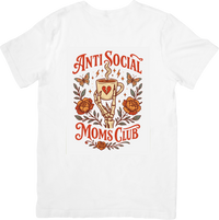 Thumbnail for Anti Social Moms Club Coffee T-Shirt | Boho Floral Graphic Tee | Mom Gift