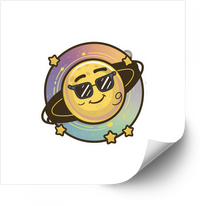 Thumbnail for Cool Planet Saturn With Sunglasses Sticker | Funny Retro Space Christmas Vinyl Decal | Science Lover Gift