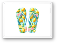 Thumbnail for Citrus Flip Flops Wall Art | Lemon Lime Sandals Summer Print | Beach Decor Gift