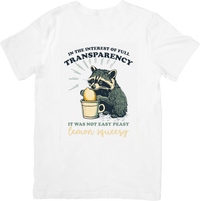 Thumbnail for Raccoon Lemon Squeezy Transparency T-Shirt | Funny Retro Animal Graphic Tee