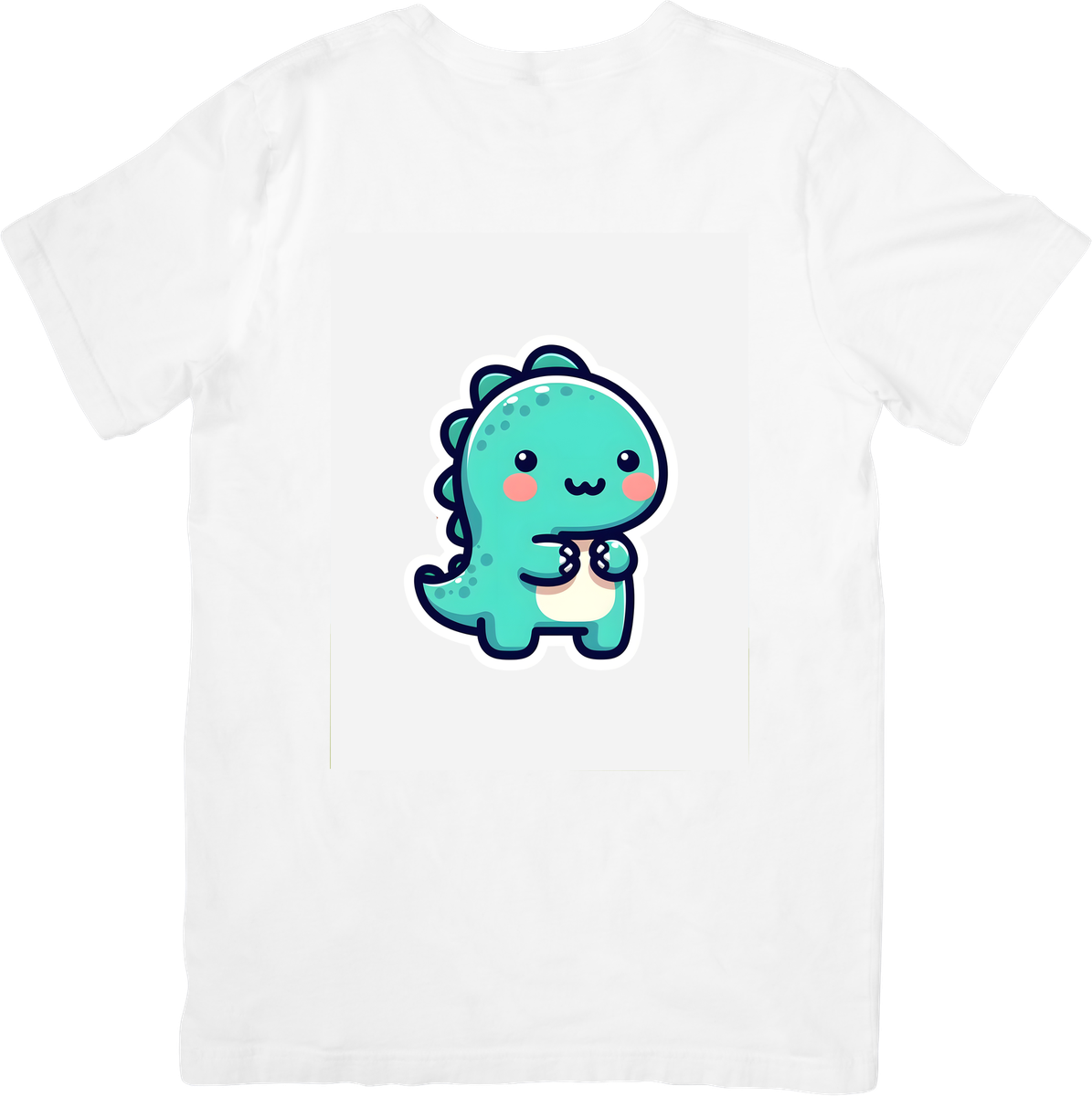 Cute Baby Dinosaur T-Shirt | Kawaii Teal Dino Graphic Tee | Kids Cartoon Lover Gift