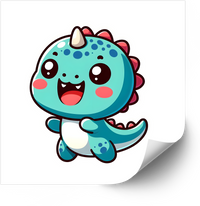 Thumbnail for Running Baby Dinosaur Sticker | Cute Kawaii Easter Dino Vinyl Decal | Easter Basket Gift