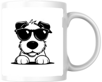 Thumbnail for Cool Dog Sunglasses Mug | Peeking Terrier Puppy Coffee Mug | Dog Lover Gift