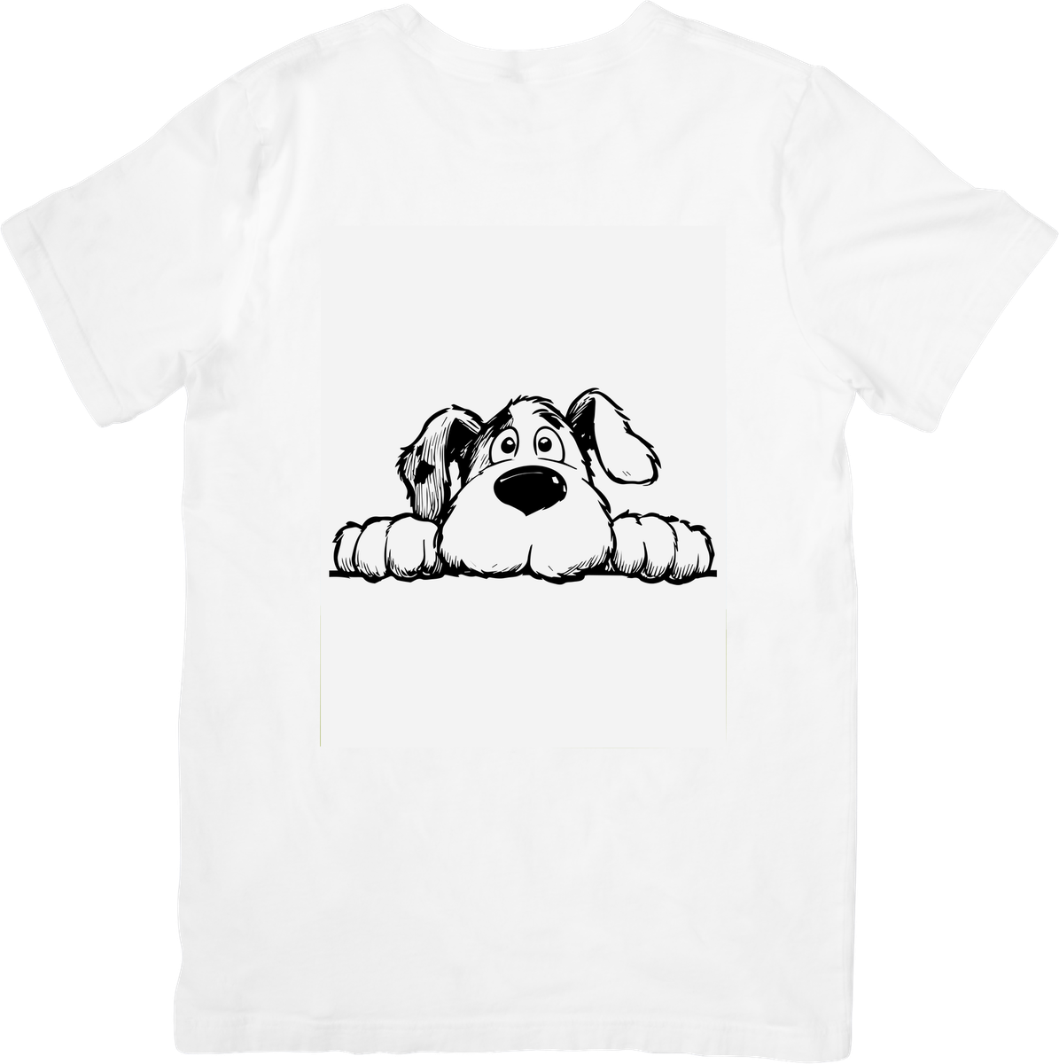 Peeking Puppy T-Shirt | Cute Spotted Dog Cartoon Graphic Tee | Dog Lover Gift