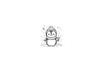 Thumbnail for Cute Winter Penguin Throw Pillow | Sketch Snowy Penguin Decorative Pillow | Holiday Kids Gift