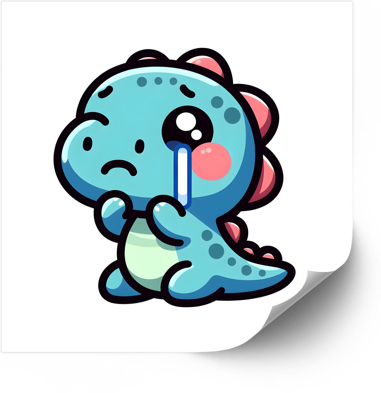 Kawaii Crying Baby Dinosaur Sticker | Cute Kawaii Sad Dino Vinyl Decal | Easter Basket Gift