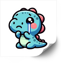 Thumbnail for Kawaii Crying Baby Dinosaur Sticker | Cute Kawaii Sad Dino Vinyl Decal | Easter Basket Gift