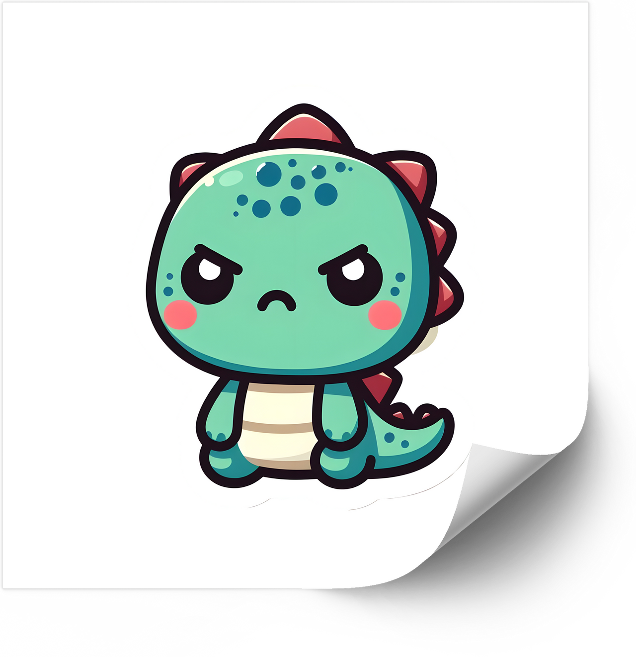 Grumpy Baby Dinosaur Sticker | Funny Kawaii Halloween Dino Vinyl Decal | Trick or Treat Gift