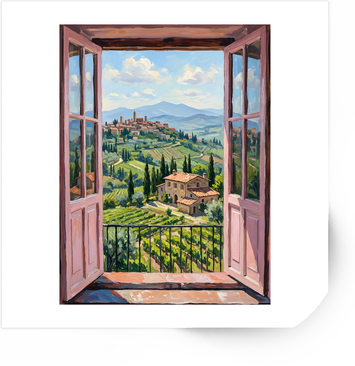 Tuscany Window View Sticker | Italian Countryside Vinyl Decal | Travel Wanderlust Gift