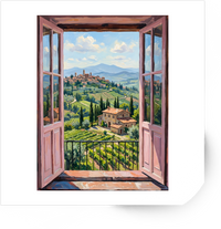 Thumbnail for Tuscany Window View Sticker | Italian Countryside Vinyl Decal | Travel Wanderlust Gift