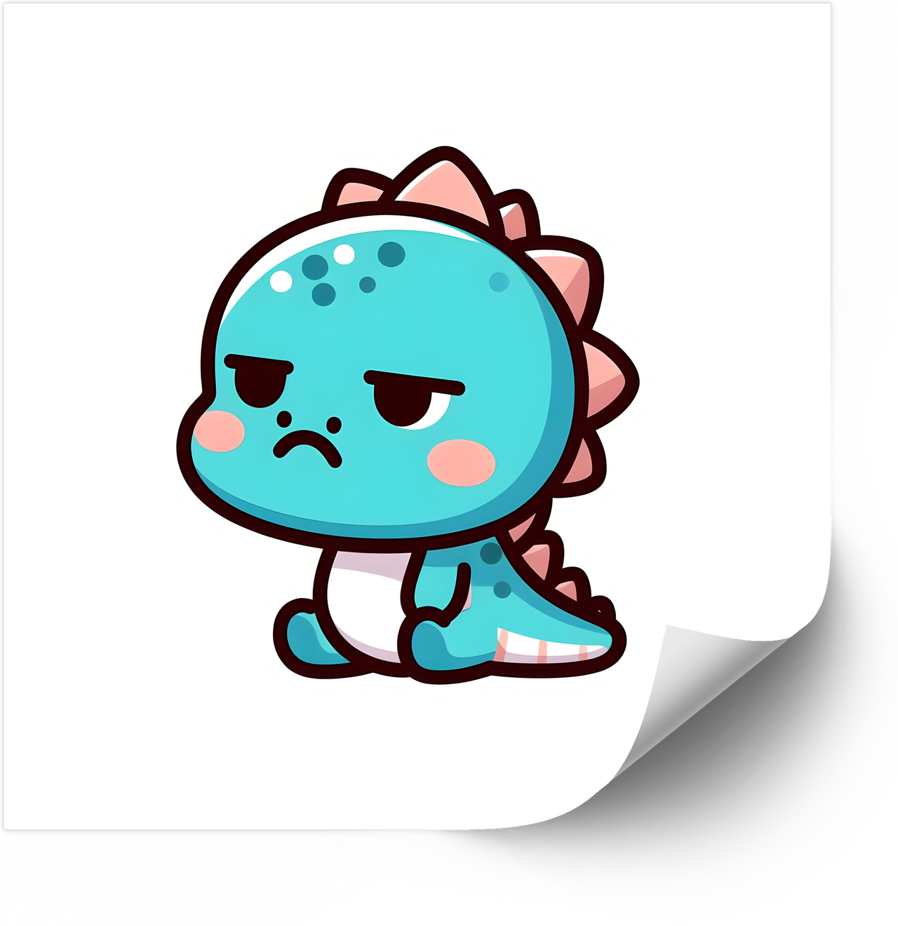 Grumpy Baby Dinosaur Sticker | Cute Kawaii Dino Vinyl Decal