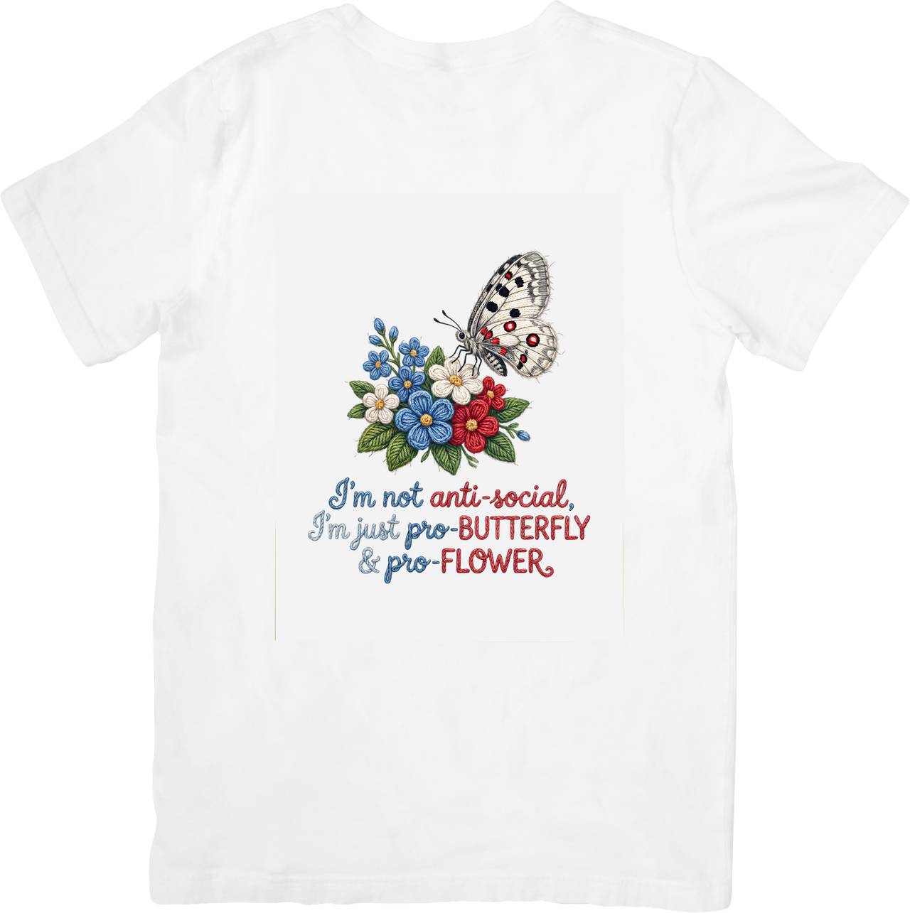 Pro Butterfly Pro Flower T-Shirt | Floral Boho Easter Nature Graphic Tee | Garden Lover Gift