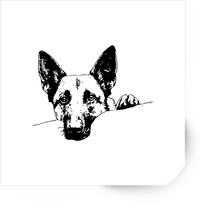 Thumbnail for Peeking Dog Sticker | Black & White Cattle Dog Line Art Vinyl Decal | Dog Lover Gift