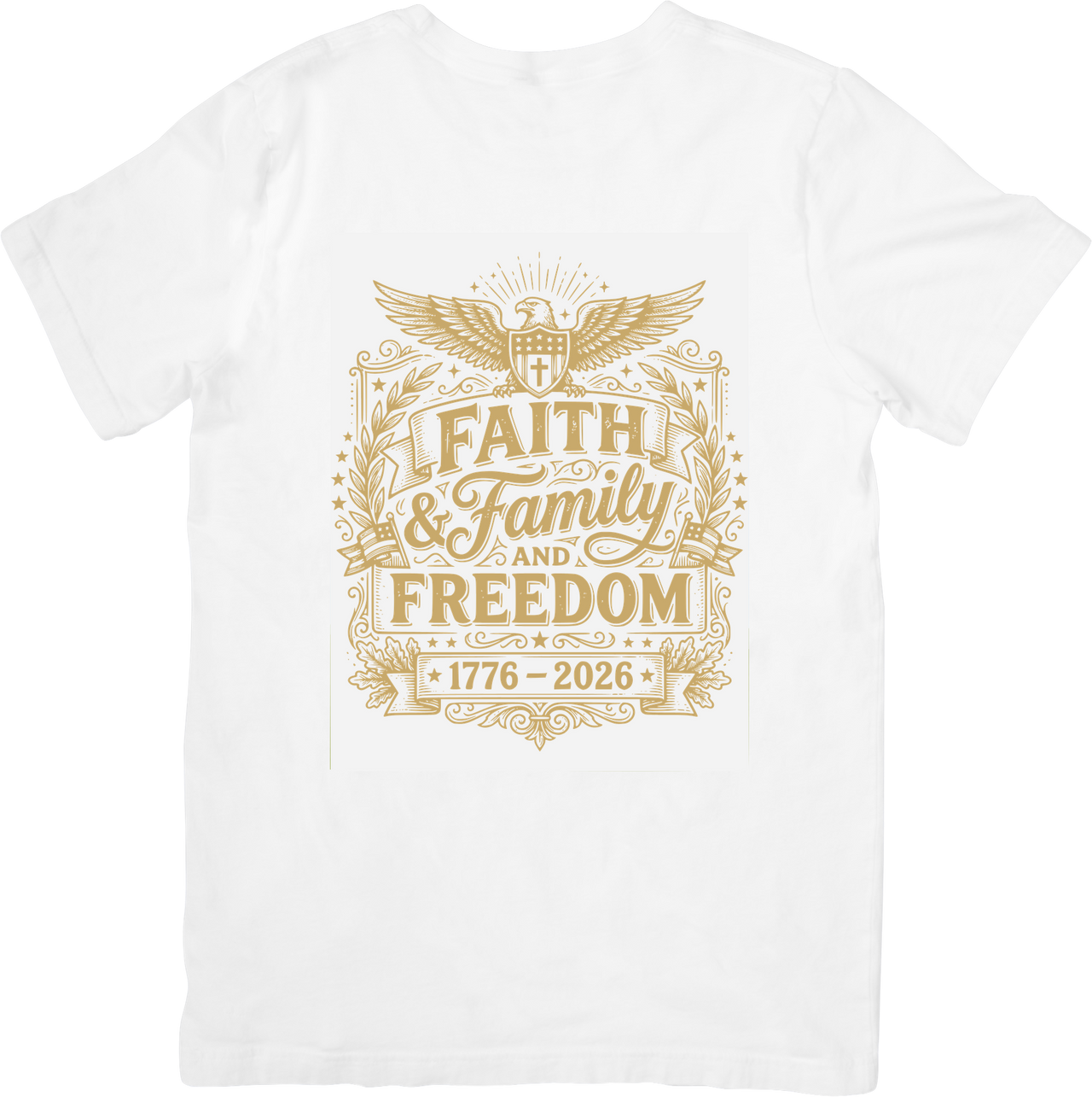 Faith Family And Freedom Eagle T-Shirt | Patriotic Christian Vintage Graphic Tee | Americana Gift