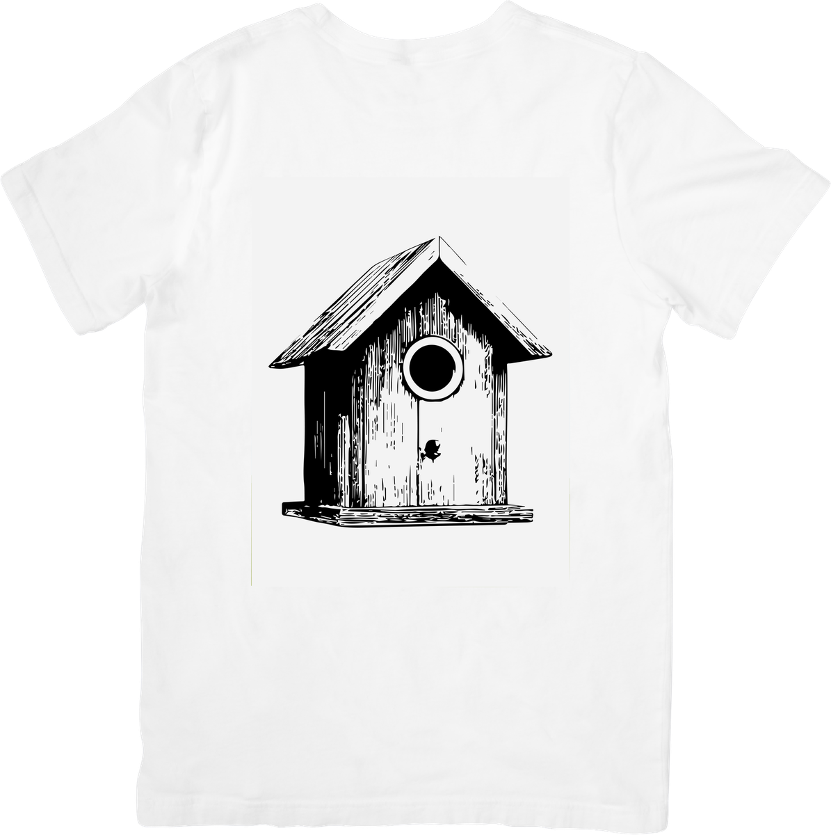 Rustic Birdhouse T-Shirt | Vintage Sketch Wooden Bird House Graphic Tee | Nature Garden Gift