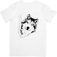 Thumbnail for Wolf Portrait T-Shirt | Black & White Ink Wolf Graphic Tee | Wildlife Nature Lover Gift