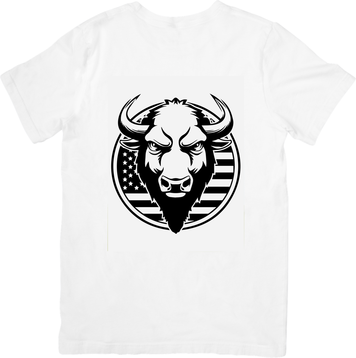American Bison T-Shirt | Patriotic Buffalo USA Flag Graphic Tee | Western Patriot Gift