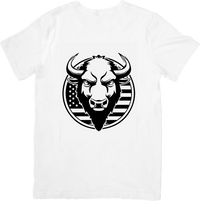 Thumbnail for American Bison T-Shirt | Patriotic Buffalo USA Flag Graphic Tee | Western Patriot Gift