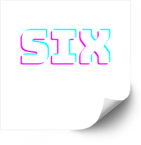 Thumbnail for Six Neon Text Sticker | Y2K Bold Halloween Typography Vinyl Decal | Retro Gift