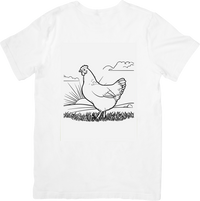 Thumbnail for Hen Chicken Sunrise T-Shirt | Minimalist Line Art Farm Graphic Tee | Farmer Country Gift