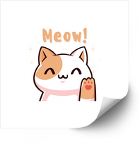 Thumbnail for Meow Kawaii Cat Sticker | Cute Kawaii Cat Vinyl Decal
