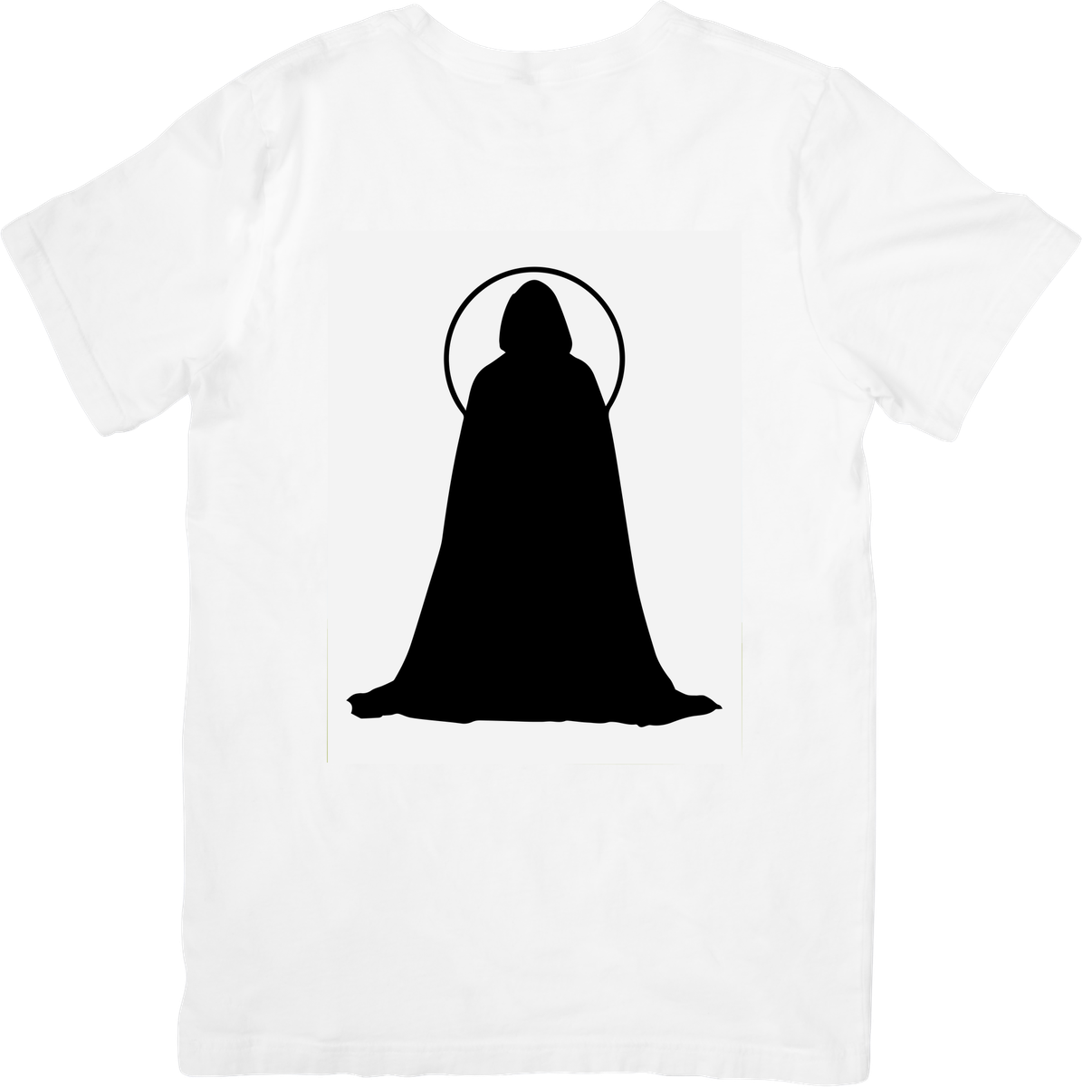Hooded Cloaked Figure T-Shirt | Minimalist Mysterious Silhouette Graphic Tee | Gothic Gift