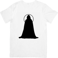 Thumbnail for Hooded Cloaked Figure T-Shirt | Minimalist Mysterious Silhouette Graphic Tee | Gothic Gift