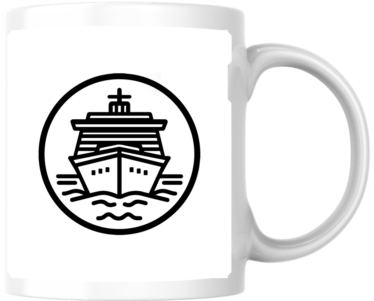 Cruise Ship Icon Mug | Minimalist Line Art Coffee Mug | Travel Cruise Lover Gift