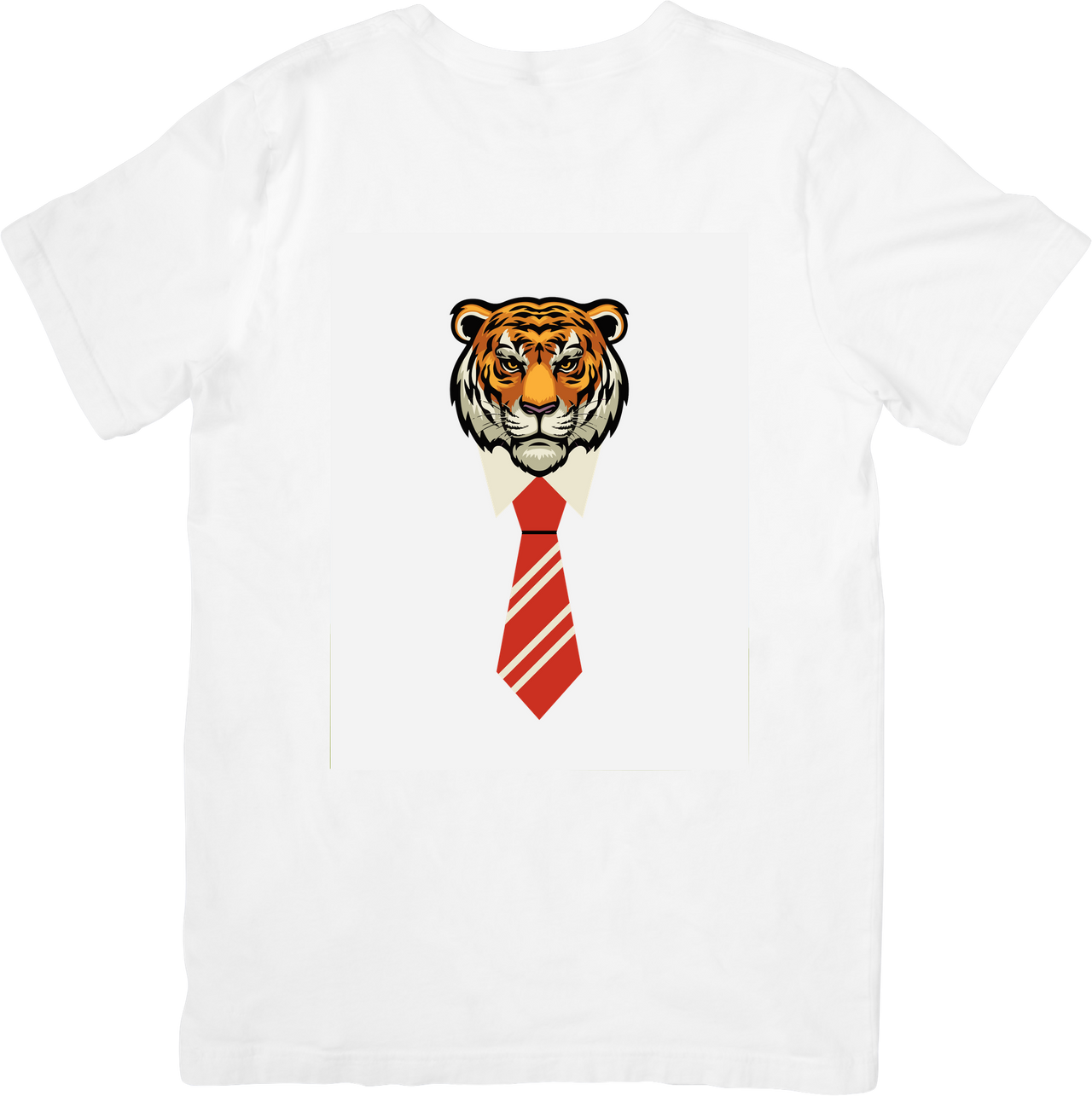 Tiger In A Necktie T-Shirt | Funny Vintage Animal Graphic Tee | Office Humor Gift