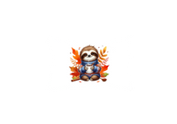 Thumbnail for Cozy Sloth in Sweater Throw Pillow | Cute Autumn Fall Leaves Decorative Pillow | Kids Room Gift
