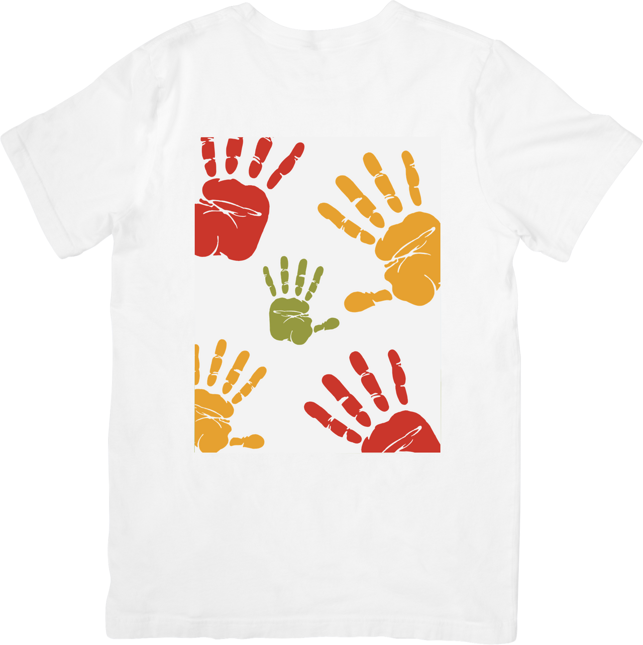 Colorful Handprints T-Shirt | Retro Easter Spring Hand Art Graphic Tee | Creative Unisex Gift