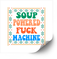 Thumbnail for Soup Powered Machine Sticker | Funny Retro Groovy Vinyl Decal