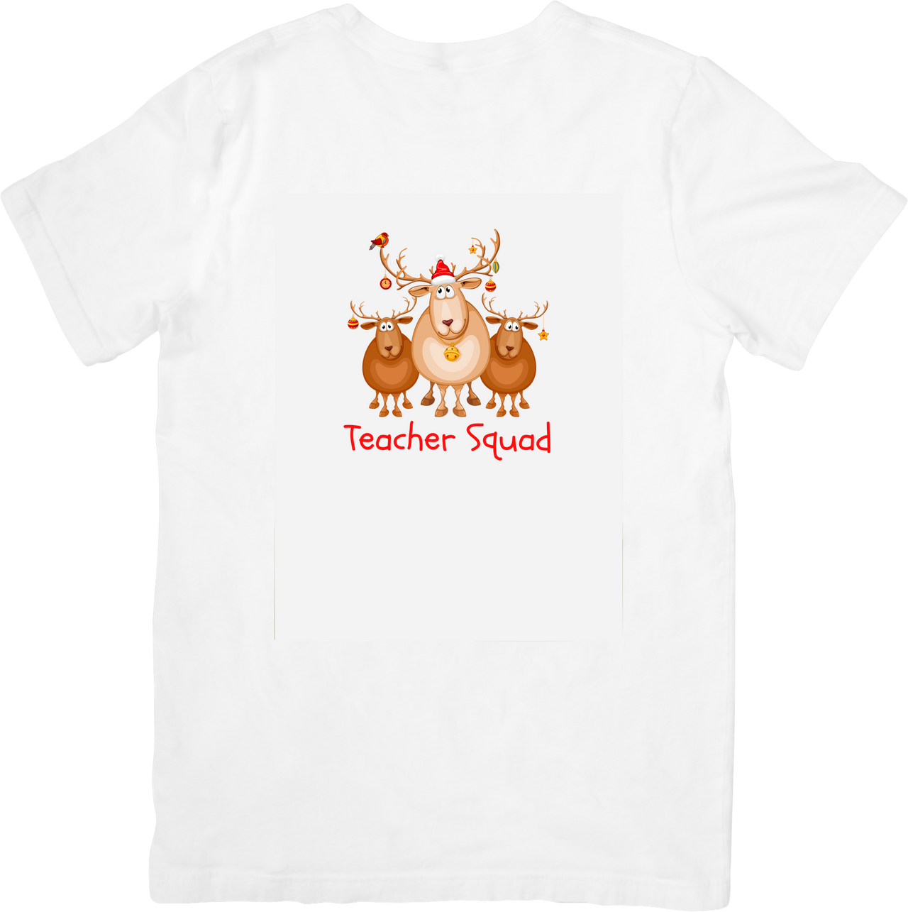 Teacher Squad Reindeer T-Shirt | Cute Christmas Holiday Graphic Tee | Teacher Appreciation Gift