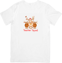 Thumbnail for Teacher Squad Reindeer T-Shirt | Cute Christmas Holiday Graphic Tee | Teacher Appreciation Gift