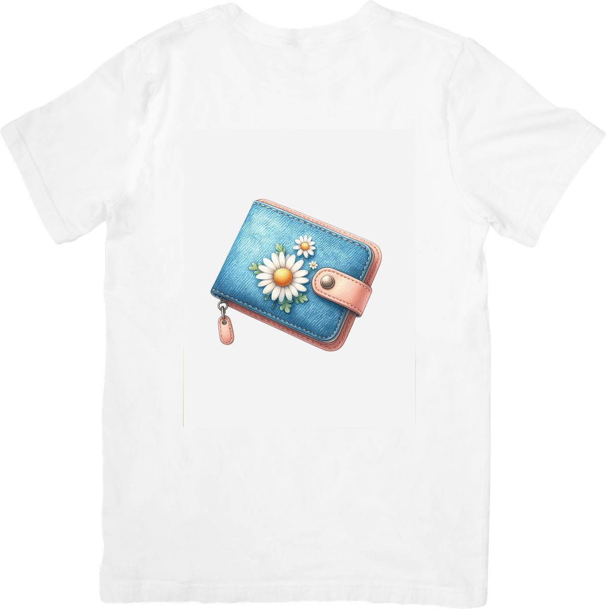 Daisy Denim Wallet T-Shirt | Cute Blue Purse Graphic Tee | Boho Spring Gift