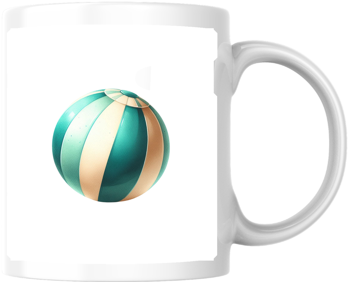 Teal Striped Sphere Mug | Modern Abstract Orb Coffee Mug | Minimalist Decor Gift