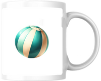 Thumbnail for Teal Striped Sphere Mug | Modern Abstract Orb Coffee Mug | Minimalist Decor Gift