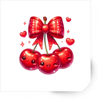 Thumbnail for Kawaii Cherries Sticker | Cute Red Bow Cherry Vinyl Decal | Coquette Fruit Gift