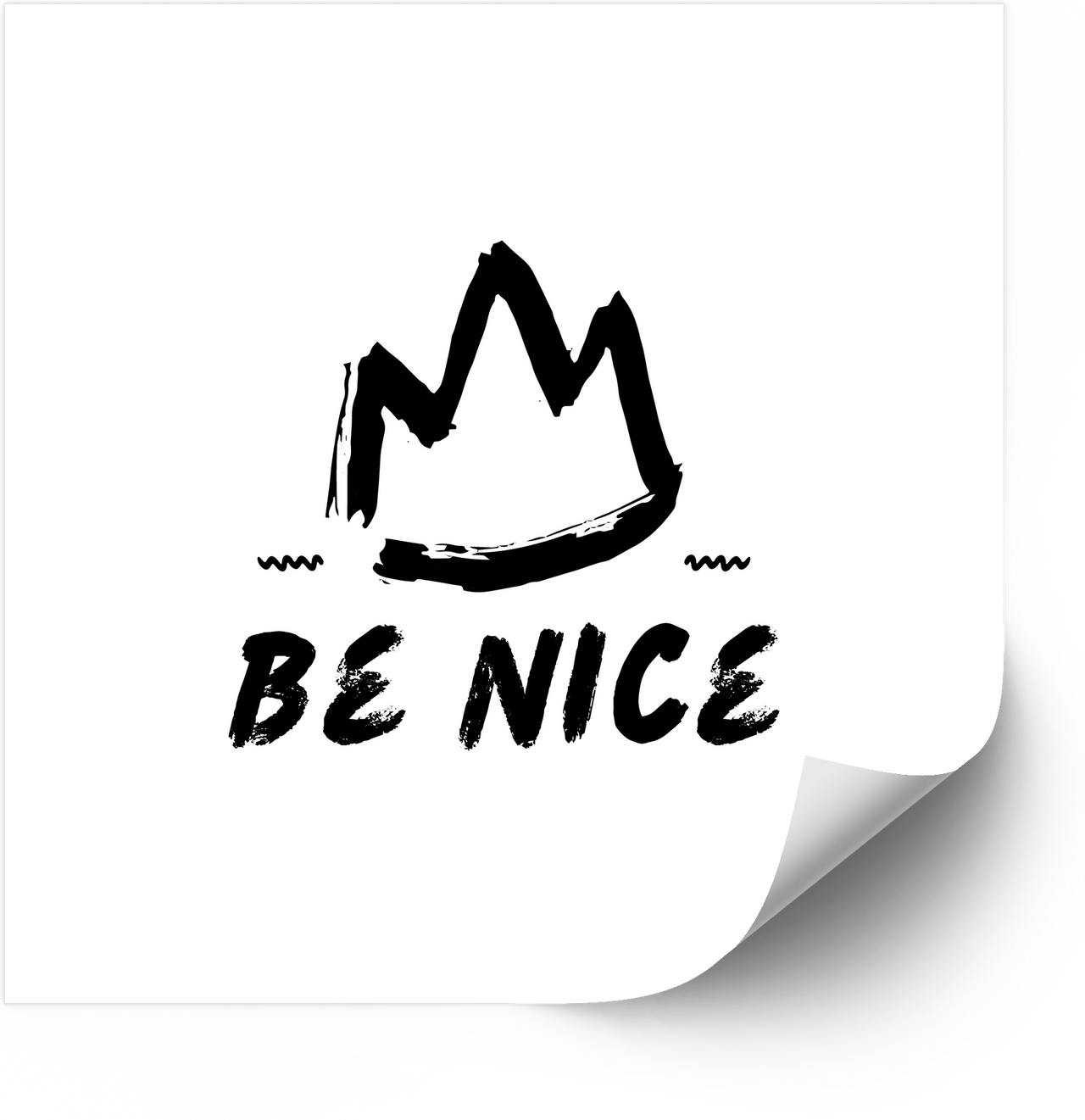 Be Nice Crown Sticker | Minimalist Holiday Motivational Vinyl Decal | Christmas Stocking Stuffer