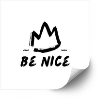 Thumbnail for Be Nice Crown Sticker | Minimalist Holiday Motivational Vinyl Decal | Christmas Stocking Stuffer