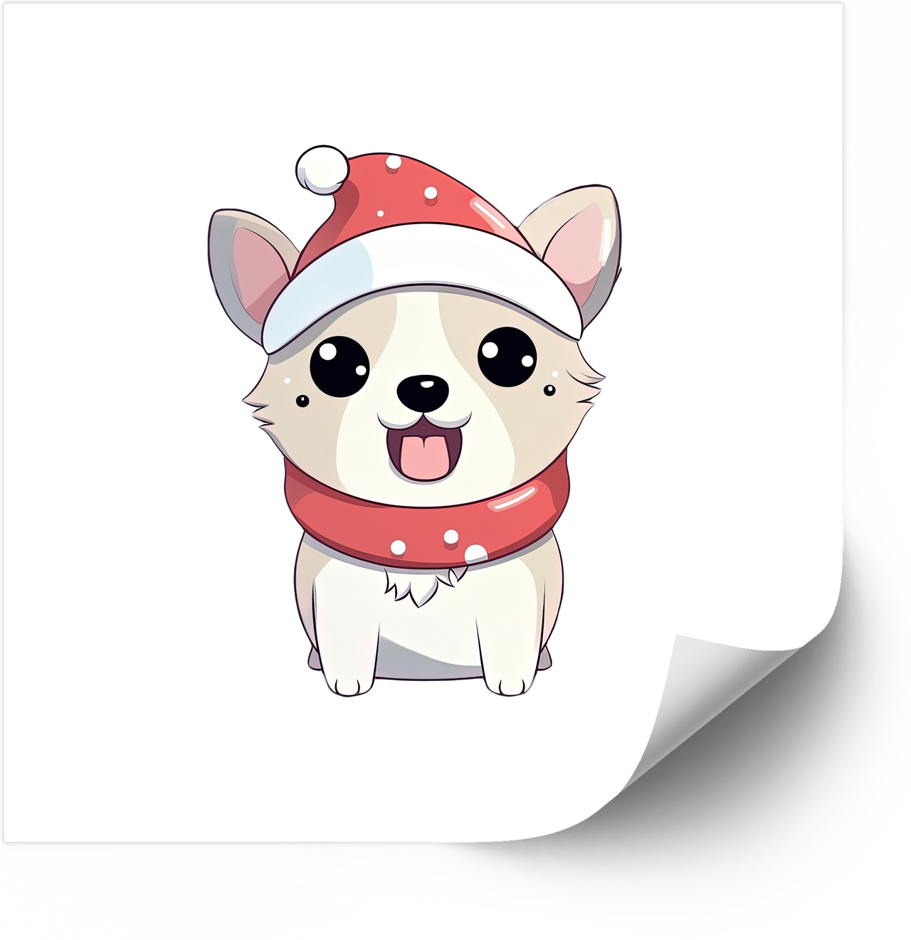 Christmas Corgi Puppy Sticker | Kawaii Holiday Dog Vinyl Decal | Christmas Stocking Stuffer