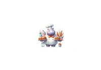 Thumbnail for Chef Hippo Bakery Throw Pillow | Cute Cartoon Baker Decorative Pillow | Kids Kitchen Gift