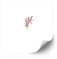 Thumbnail for Chopsticks With Splash Sticker | Minimalist Japanese Food Vinyl Decal