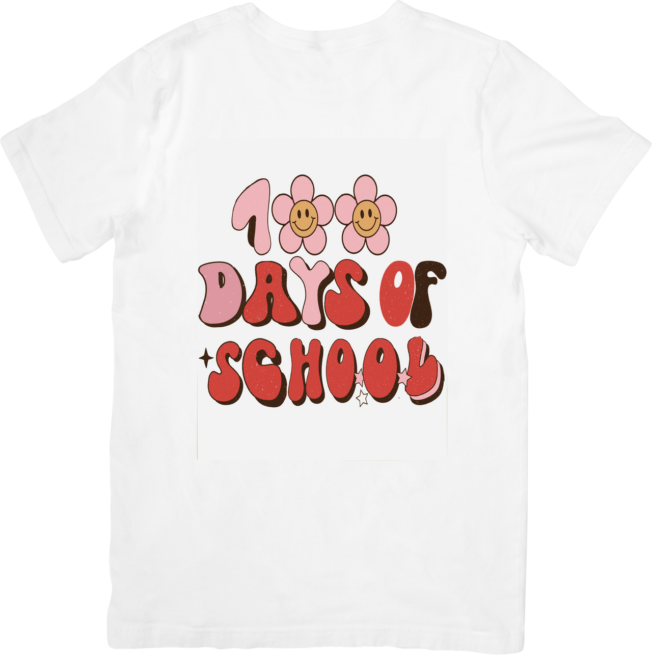 100 Days Of School T-Shirt | Cute Retro Floral Graphic Tee | Student Teacher Gift