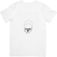 Thumbnail for Flaming Skull Outline T-Shirt | Minimalist Gothic Graphic Tee