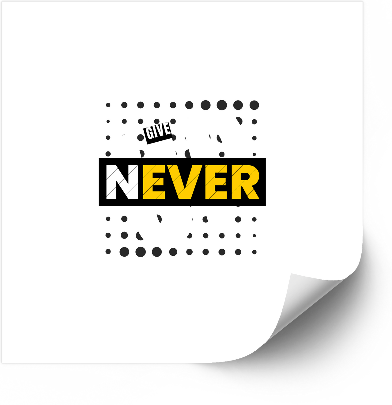 Never Give Up Bold Typography Sticker | Minimalist Holiday Motivational Vinyl Decal | New Year Gift